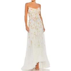 Embellished Crepe Evening Dress