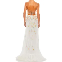 Embellished Crepe Evening Dress