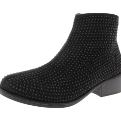 Embellished Faux Suede Ankle Boots