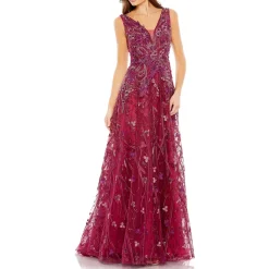 Embellished Illusion Evening Dress