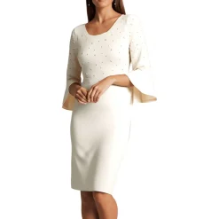 Embellished Knee-Length Sweaterdress