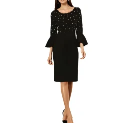 Embellished Knee-Length Sweaterdress