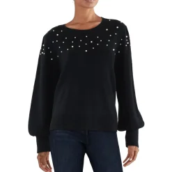 Embellished Knit Crewneck Sweater