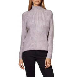 Embellished Knit Mock Turtleneck Sweater