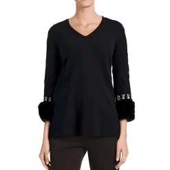 Embellished Mock Neck Sweaterdress