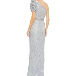 Embellished One Shoulder Evening Dress