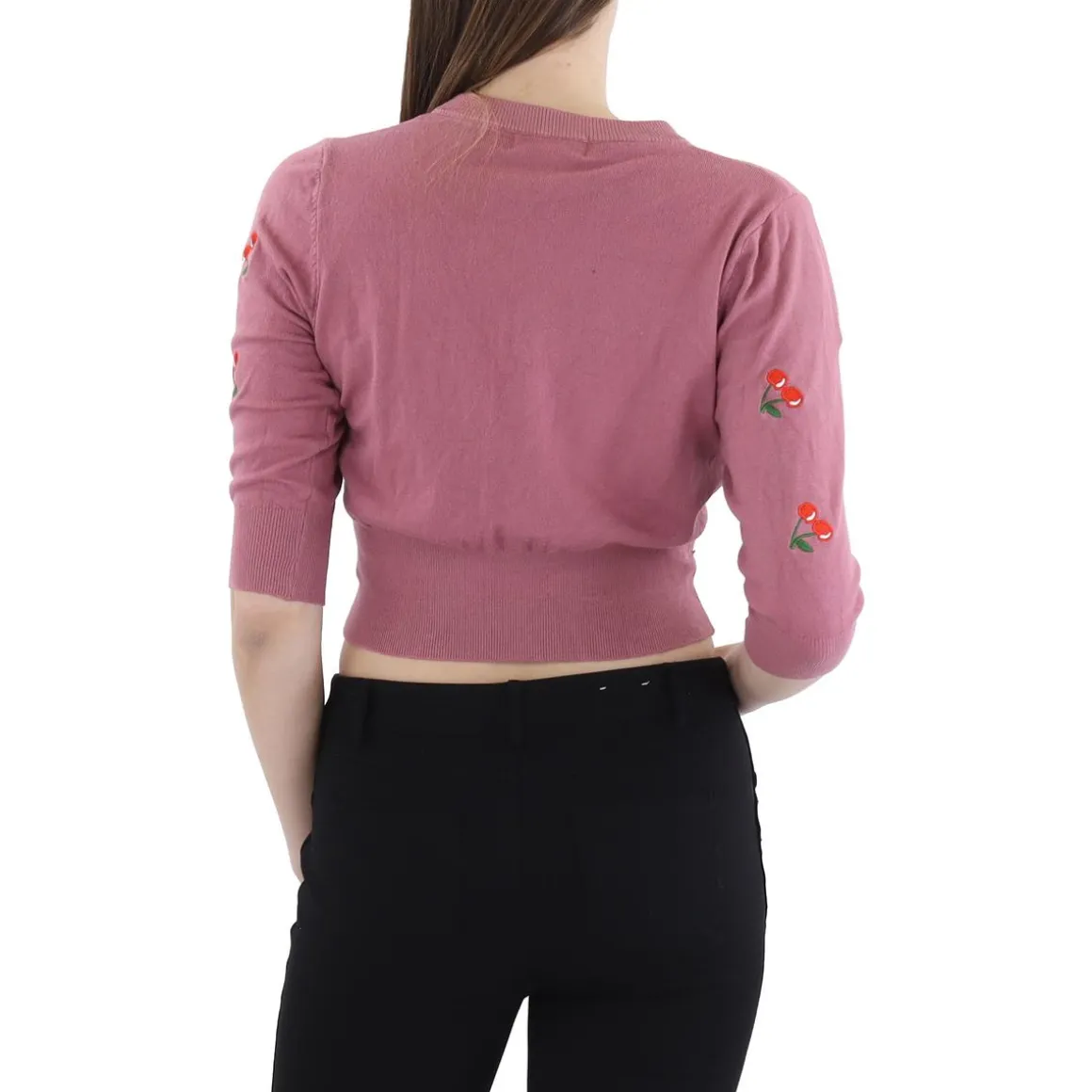 Embroidered Knit Cardigan Sweater