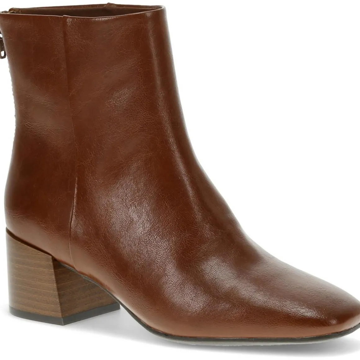 Emilie Zipper Faux Leather Booties