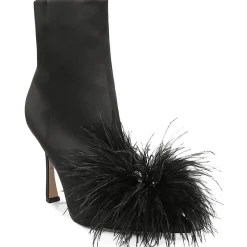 Ency Zipper Satin Ankle Boots