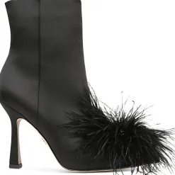 Ency Zipper Satin Ankle Boots