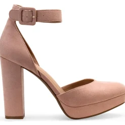 Estrella Microsuede Ankle Strap Dress Heels