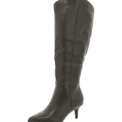 Estrella Solid Faux Leather Knee-High Boots