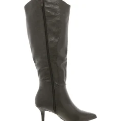 Estrella Solid Faux Leather Knee-High Boots