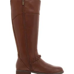 Etoslo Zipper Leather Knee-High Boots