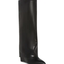 Evanderwc Faux Leather Cuffed Knee-High Boots