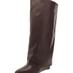 Evanderwc Faux Leather Cuffed Knee-High Boots