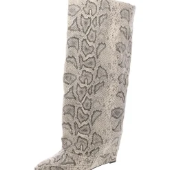 Evanderwc Faux Leather Cuffed Knee-High Boots