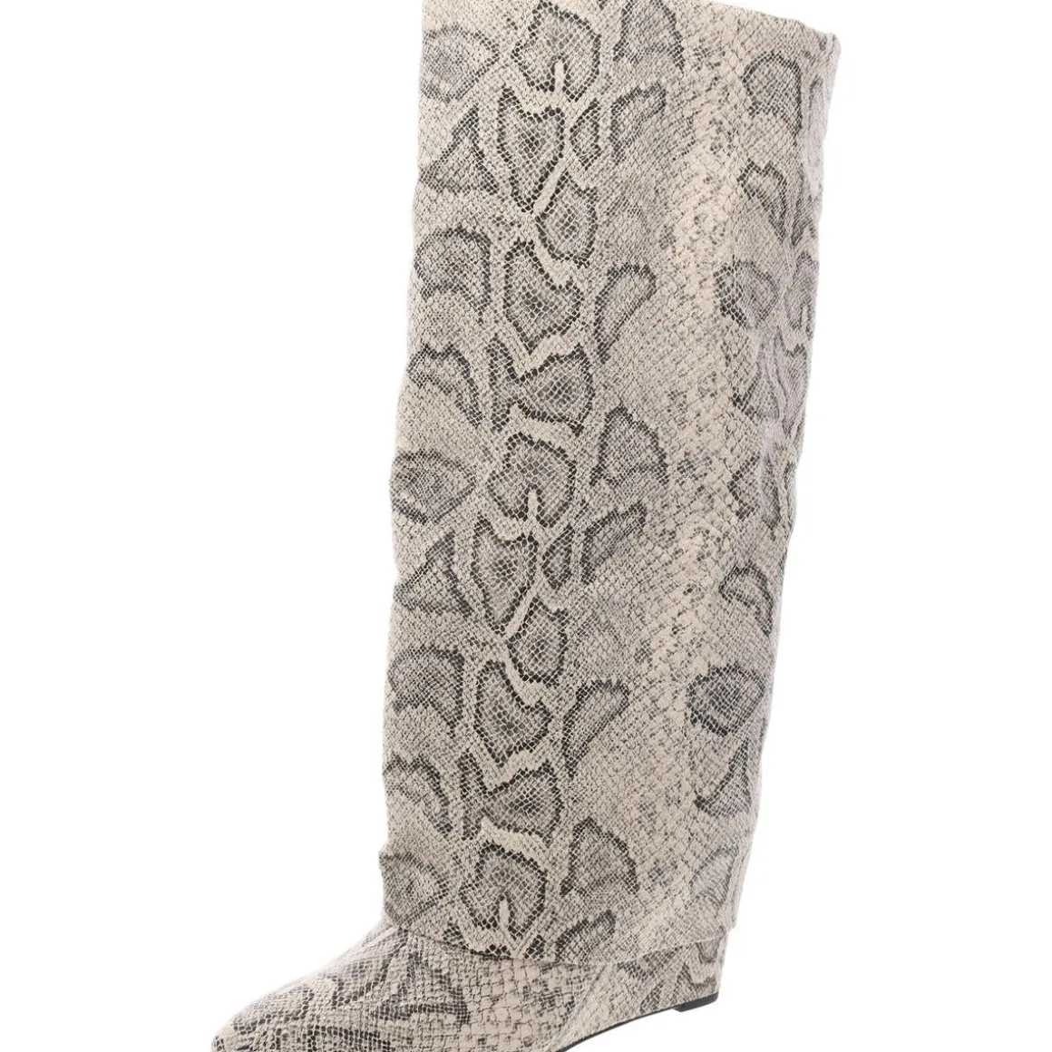 Evanderwc Faux Leather Cuffed Knee-High Boots