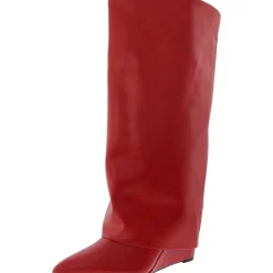Evanderwc Faux Leather Cuffed Knee-High Boots