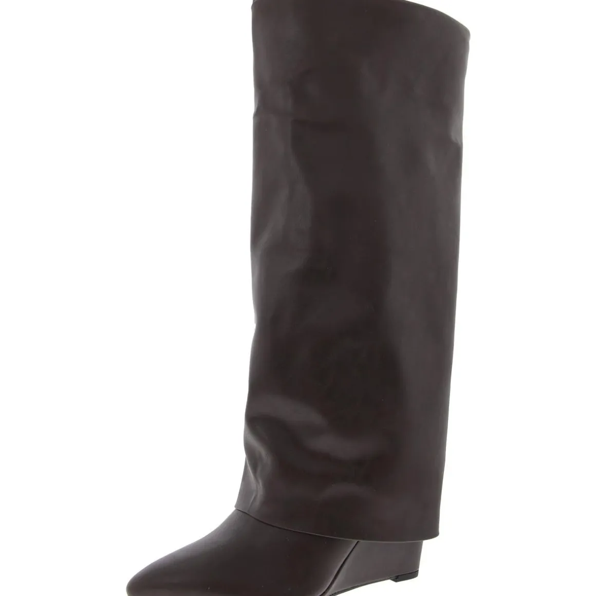 Evanderwc Faux Leather Cuffed Knee-High Boots