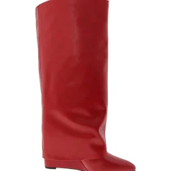 Evanderwc Faux Leather Cuffed Knee-High Boots