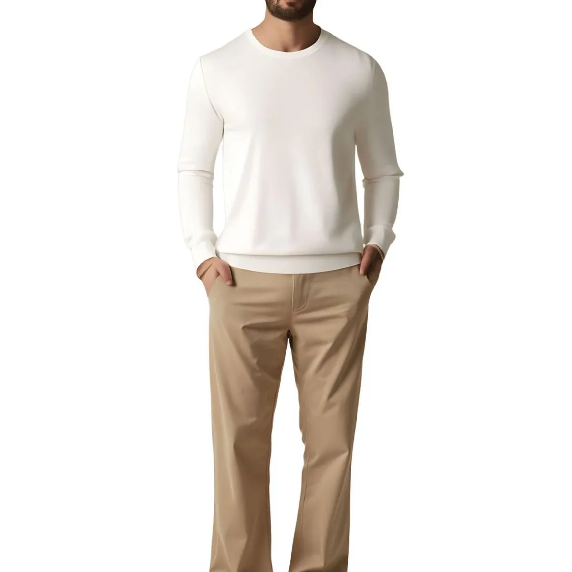 Extra Fine Merino Sweather Solid Knit Crewneck Sweater