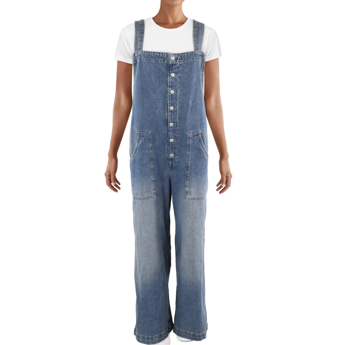 Faded Denim Overall Jeans