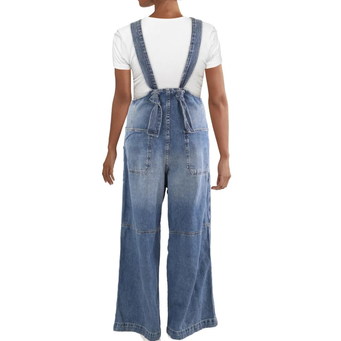 Faded Denim Overall Jeans