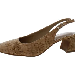 Faelynn Cork Square toe Slingback Heels