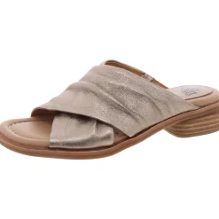 Fallon Leather Heels Slide Sandals