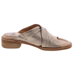 Fallon Leather Heels Slide Sandals