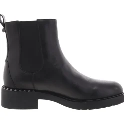 Fancy Block Heel Leather Ankle Boots