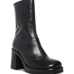 Fantsie Leather Square Toe Mid-Calf Boots