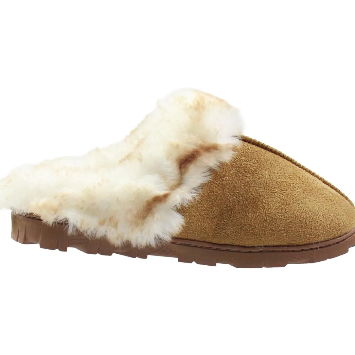 Faux Fur Faux Suede Slide Slippers