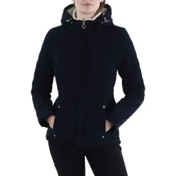 Faux Fur Hooded Quilted Coat