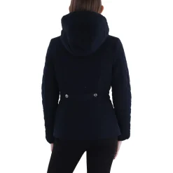 Faux Fur Hooded Quilted Coat