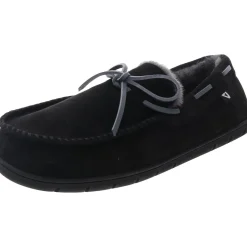 Faux Fur Lined Faux Suede Moccasin Slippers