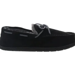 Faux Fur Lined Faux Suede Moccasin Slippers