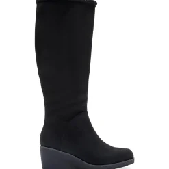 Faux Fur Lined Faux Suede Wedge Boots