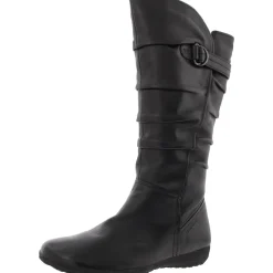 Faux Fur Lined Leather Mid-Calf Boots