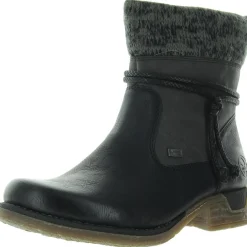 Faux Fur Lined Leather Mid-Calf Boots