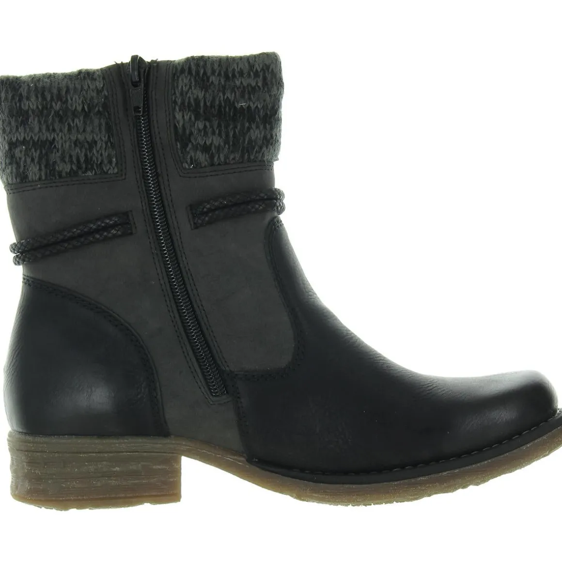 Faux Fur Lined Leather Mid-Calf Boots