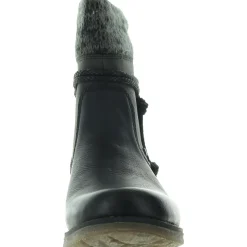 Faux Fur Lined Leather Mid-Calf Boots