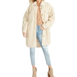 Faux Fur Mid-Length Button Down Shacket