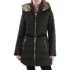 Faux Fur Trim Hooded Puffer Jacket