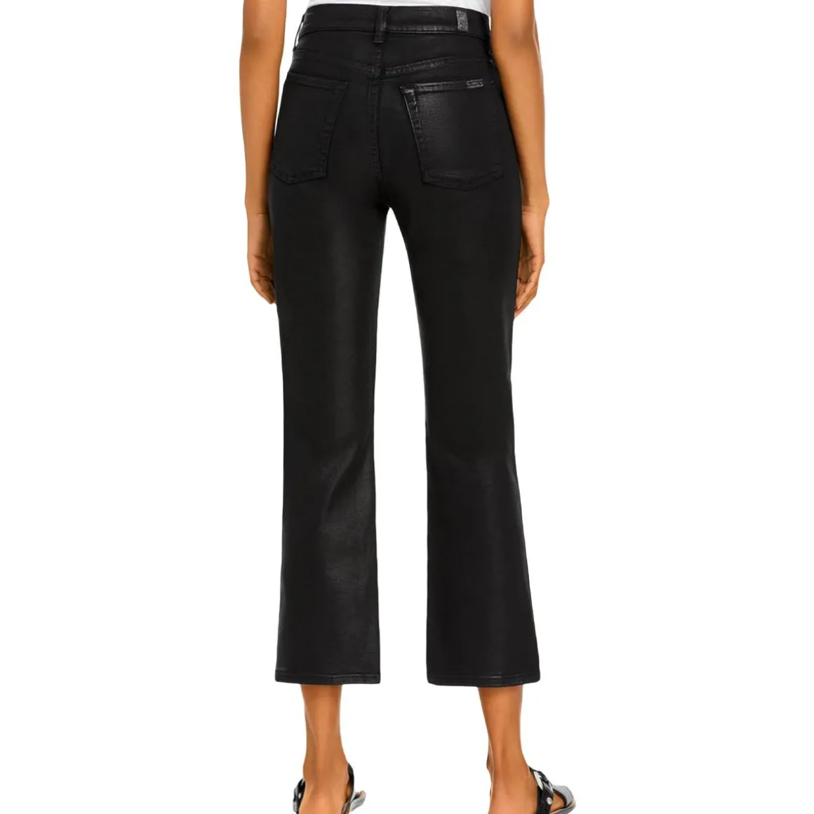 Faux Leather Ankle High-Waist Pants