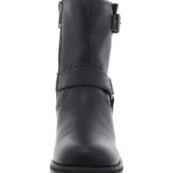 Faux Leather Belted Motorcycle Boots