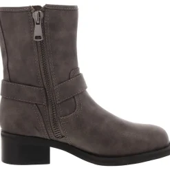 Faux Leather Belted Motorcycle Boots