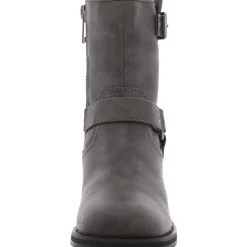 Faux Leather Belted Motorcycle Boots