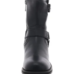 Faux Leather Belted Motorcycle Boots